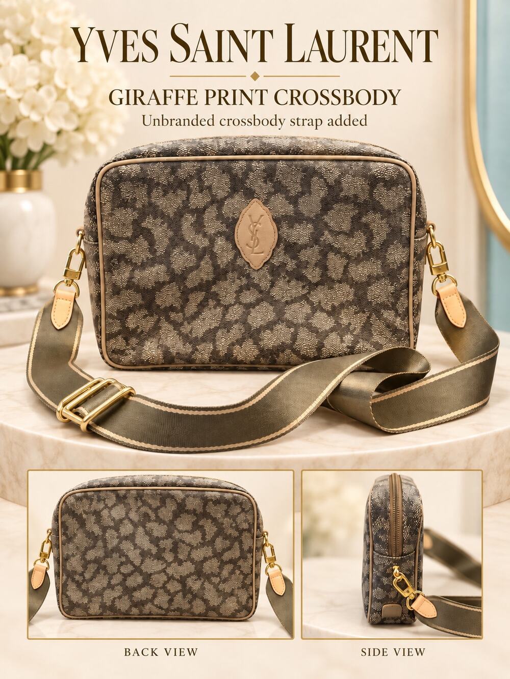 CW014 Yves Saint Laurent Giraffe Print Cosmetic with unbranded Crossbody